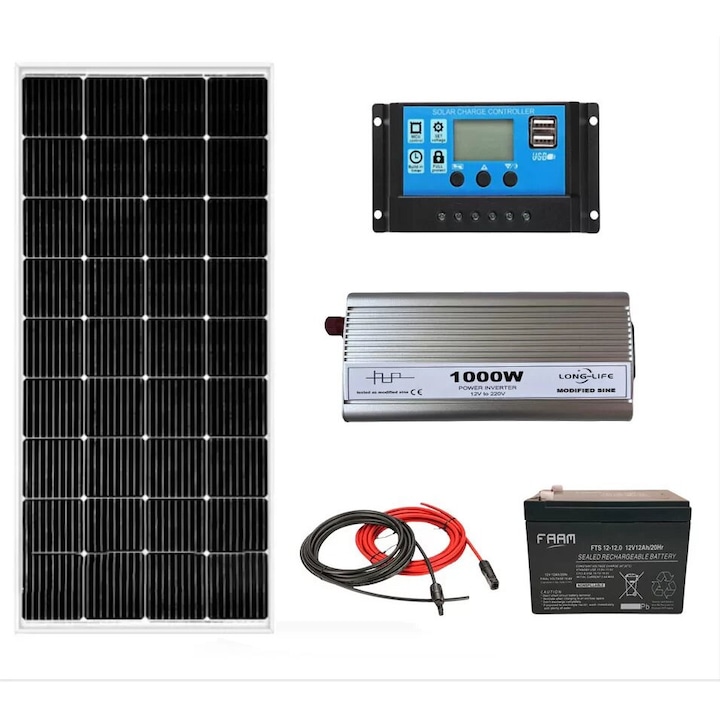 Kit solar fotovoltaic off-grid 1000W