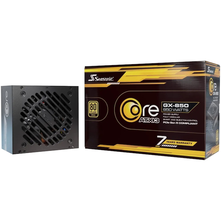modele-de-surse-PC - StartingUP.ro Seasonic Core GX-850-V2 ATX3.1, 80 Plus Gold, 850W, full modulară, 12VHPWR