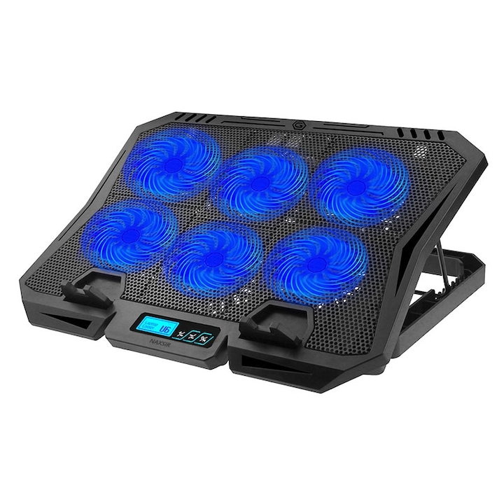 Cooler laptop NAXSIR cu afișaj și 6 ventilatoare