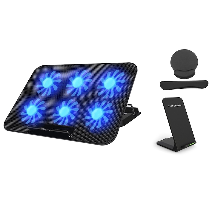 Set Cooler Laptop VERYLINE™ 17 inch cu 6 ventilatoare