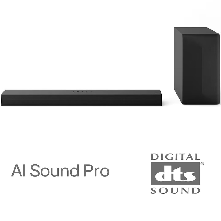 Soundbar LG S60T, 3.1, 340W, Dolby Audio, Subwoofer Wireless
